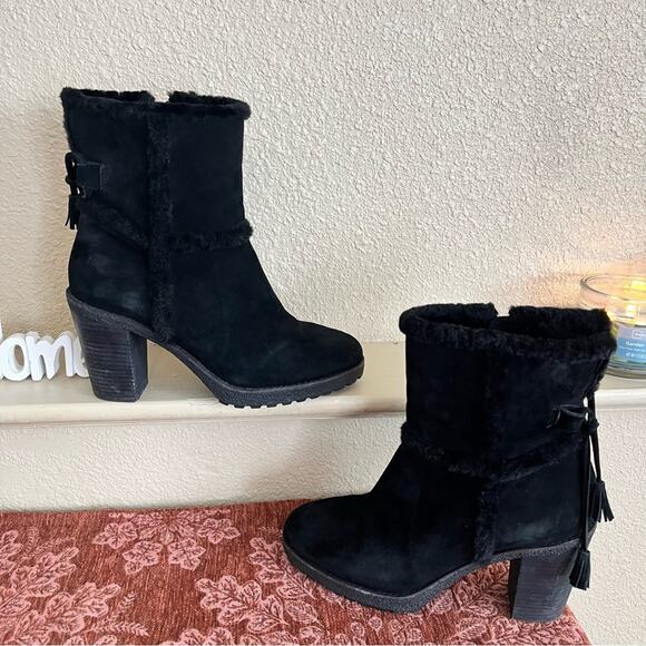 Frye Jen Shearling Short Waterproof Winter Boots Size 9 Black - Picture 14 of 15